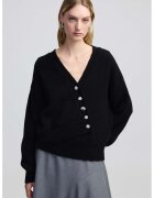 Ipekyol Cardigan lejer cu croiala asimetrica - Negru