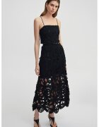 Ipekyol Fusta midi cu broderie - Negru
