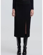 Ipekyol Fusta midi uni cu slit frontal - Negru