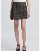 Ipekyol Fusta mini din tricot - Auriu/Negru