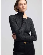 Ipekyol Ipekyo - Pulover cu guler inalt si aspect stralucitor - Alb/Negru