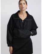 Ipekyol Jacheta crop cu buzunare laterale - Negru