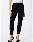 Ipekyol Pantaloni crop cu nasturi decorativi - Negru