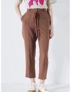 Ipekyol Pantaloni crop cu pense - Maro