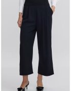 Ipekyol Pantaloni crop cu pliuri frontale si talie inalta - Negru