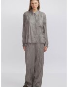 Ipekyol Pantaloni cu aspect creponat si talie inalta - Grej