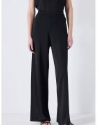 Ipekyol Pantaloni cu croiala ampla si talie inalta - Negru