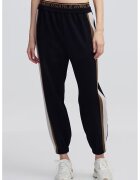 Ipekyol Pantaloni de trening regular-fit cu buzunare - Alb fildes/Maro/Negru stins