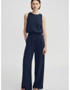 Ipekyol Pantaloni din amestec de lyocell si talie elastica - Bleumarin