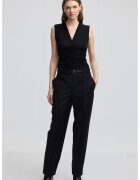 Ipekyol Pantaloni regular fit cu talie medie - Negru