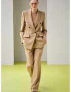 Ipekyol Pantaloni relaxed fit cu talie medie - Maro deschis