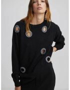 Ipekyol Pulover din amestec de lana cu decupaje decorative - Negru/Transparent