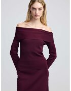 Ipekyol Pulover uni cu decolteu pe umeri - Violet pruna