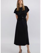 Ipekyol Rochie cu croiala in A si curea asortata in talie - Negru