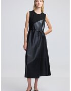 Ipekyol Rochie din piele ecologica cu segment - Negru