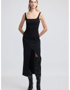 Ipekyol Rochie lunga cu slit frontal - Negru