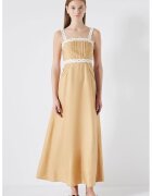 Ipekyol Rochie maxi din amestec de in cu croiala in A - Alb/Bej
