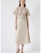 Ipekyol Rochie midi evazata - Bej deschis