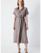 Ipekyol Rochie midi evazata cu catarama - Maro taupe