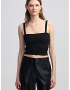 Ipekyol Top crop cu decolteu patrat - Negru