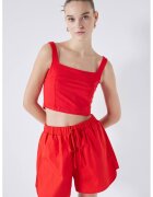 Ipekyol Top crop cu decolteu patrat - Rosu vermillion