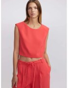 Ipekyol Top crop cu decolteu rotund - Coral