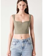 Ipekyol Top crop cu fermoar - Kaki