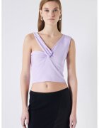 Ipekyol Top crop cu model uni - Lila