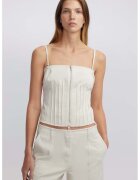 Ipekyol Top crop de bumbac cu fermoar - Alb fildes