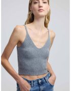 Ipekyol Top crop din tricot - Gri melange