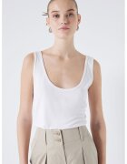 Ipekyol Top cu model uni si decolteu rotund - Alb optic