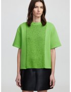 Ipekyol Tricou lejer cu segmente cu aspect tricotat - Verde electric