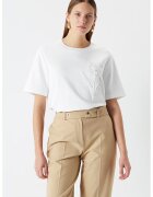 Ipekyol Tricou supradimensionat cu decolteu la baza gatului - Alb murdar