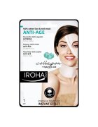 IROHA NATURE Masca anti-imbatranire pentru ten si gat cu acid hialuronic si colagen - Iroha - 1 bucata