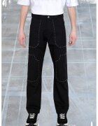 ISNURH Pantaloni drepți cu inserții frontale - Negru
