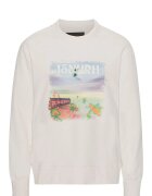 ISNURH Pulover regular fit cu imprimeu si logo-ul - Alb