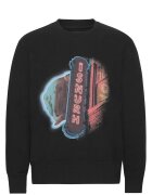 ISNURH Pulover regular fit cu imprimeu si logo-ul ISN1 - Negru