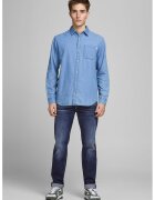 Jack  Jones Blugi cu croiala dreapta si aspect decolorat - Alb murdar/Bleumarin