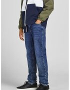 Jack  Jones Blugi cu talie medie si detalii cu aspect decolorat - Albastru inchis/Alb murdar