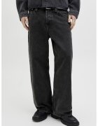 Jack & Jones Blugi drepti cu talie medie - Negru stins