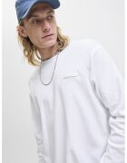 Jack  Jones Bluza de bumbac cu decolteu la baza gatului - Alb optic