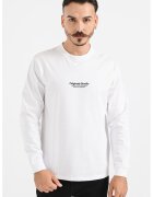 Jack & Jones Bluza de bumbac cu decolteu la baza gatului - Negru/Alb murdar