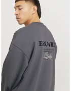Jack & Jones Bluza de trening cu decolteu la baza gatului si imprimeu pe partea din spate - Gri
