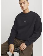 Jack & Jones Bluza de trening cu decolteu la baza gatului si imprimeu pe partea din spate - Negru