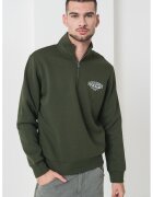 Jack & Jones Bluza de trening cu fenta cu fermoar - Alb murdar/Verde feriga