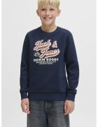 Jack  Jones Bluza de trening din amestec de bumbac organic cu imprimeu logo - Rosu/Alb murdar/Bleumarin