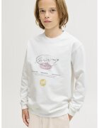 Jack & Jones Bluza de trening lejera de bumbac - Negru/Alb murdar