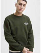 Jack & Jones Bluza de trening regular-fit cu decolteu la baza gatului Makoto - Verde inchis