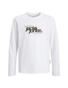 Jack  Jones Bluza JACK &JONES Grid Branding Crew JNR 50464 - Alb