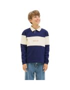 Jack  Jones Bluza JACK &JONES Norrebro Blocking Sweat Polo JNR 47719 - Bej/Albastru